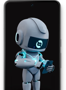 Vista móvil con mensaje en la pantalla